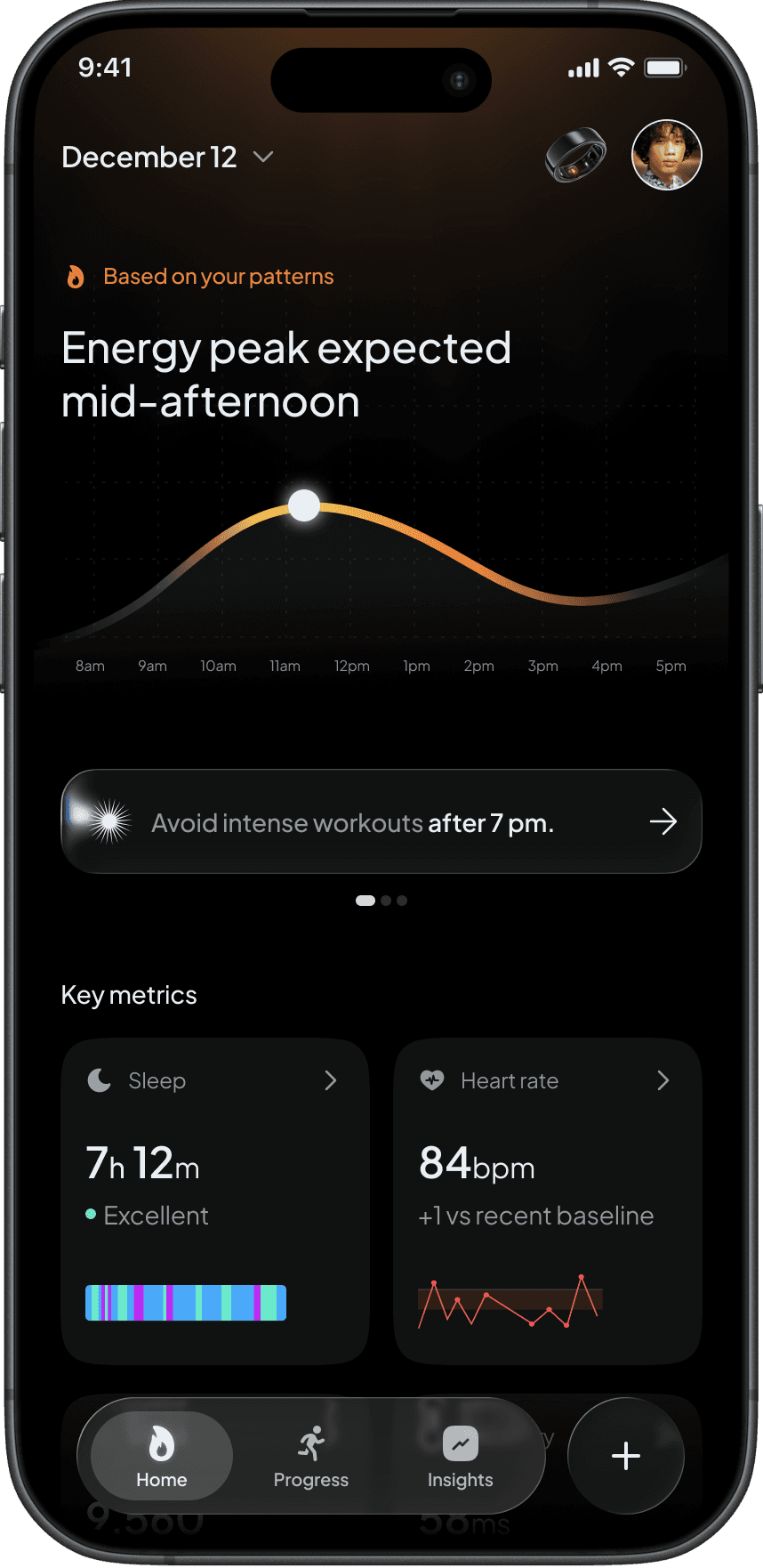 Sol Mobile Application Home screen design focusing on a single primary action recommendation